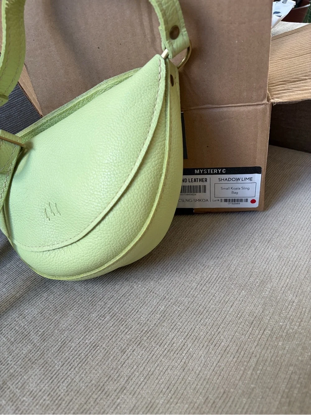 Shadow Lime Portland Leather Koala Small Crossbody Bag - Picture 5 of 5
